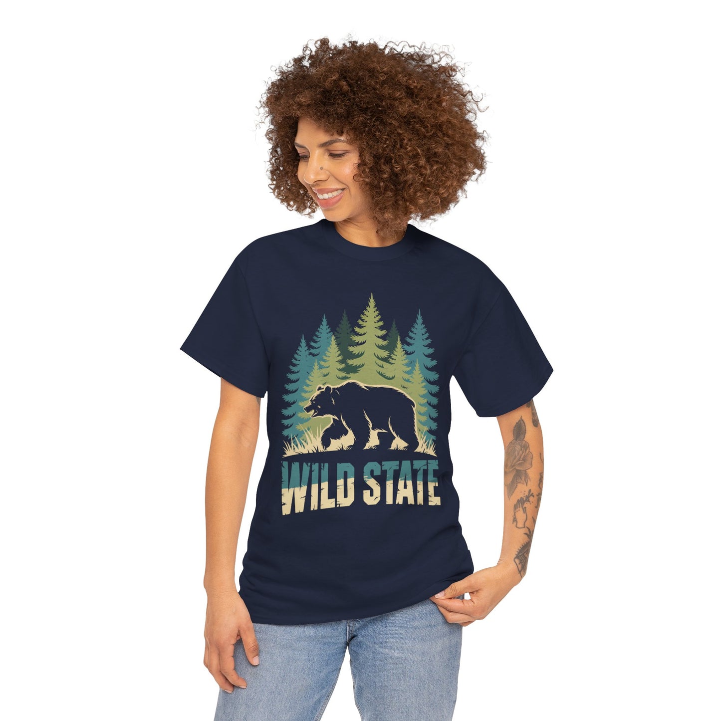 Wild State Bear Graphic Nature Unisex T-shirt | TEEZOCA 