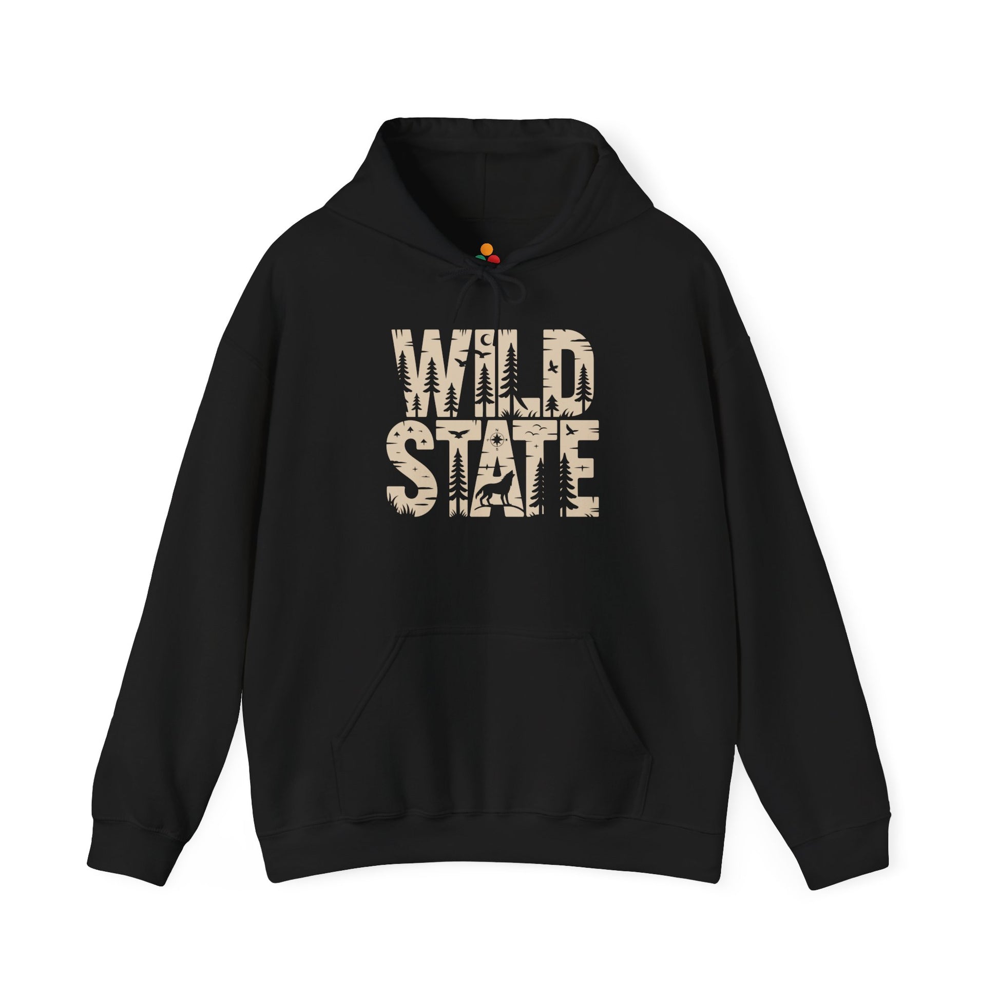 Wild State Forest Typography Unisex Heavy Blend Hoodie | TEEZOCA 