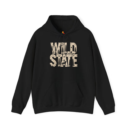 Wild State Forest Typography Unisex Heavy Blend Hoodie | TEEZOCA 