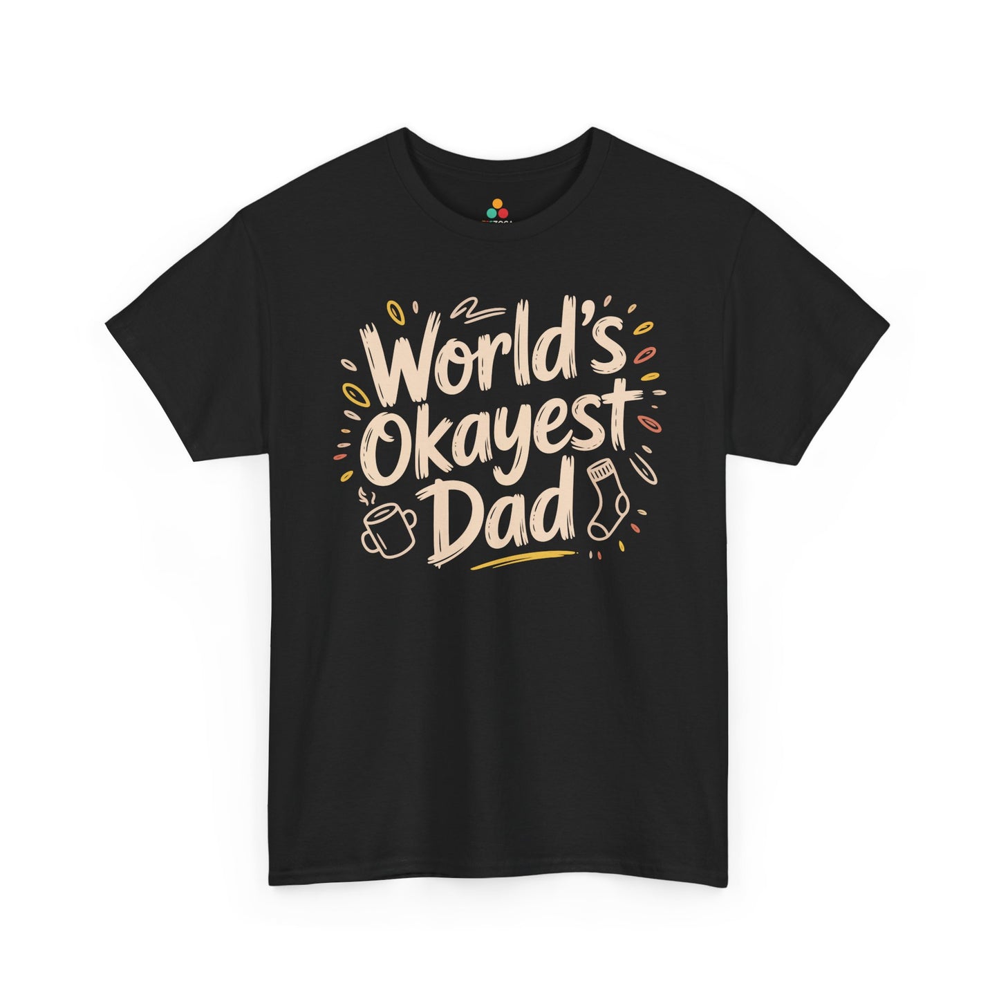 World’s Okayest Dad Funny Graphic Unisex T-shirt | TEEZOCA playful dad typography art Unisex T-shirt