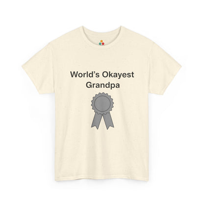 World’s Okayest Grandpa creme T-Shirt – Funny Grandpa Award Gift | TEEZOCA 