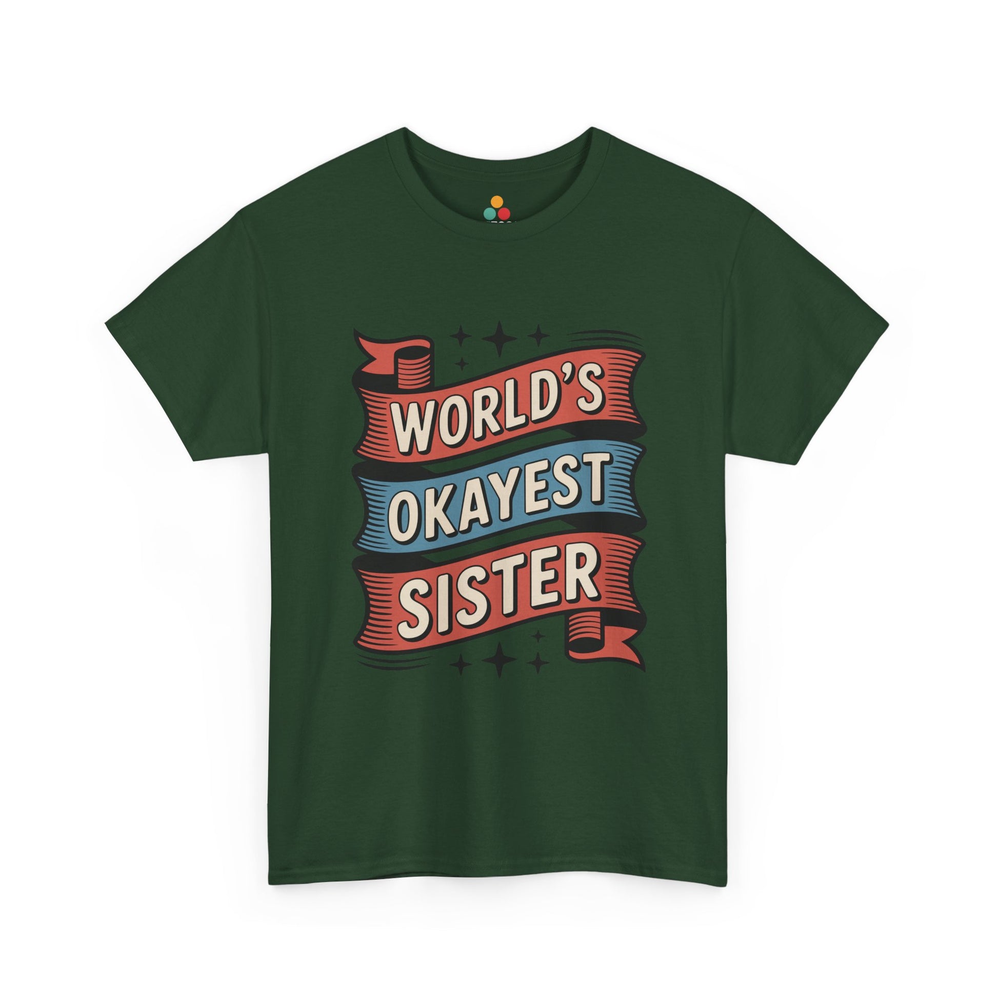 World's Okayest Sister T-Shirt – Retro Sarcastic Sister Tee | TEEZOCA 