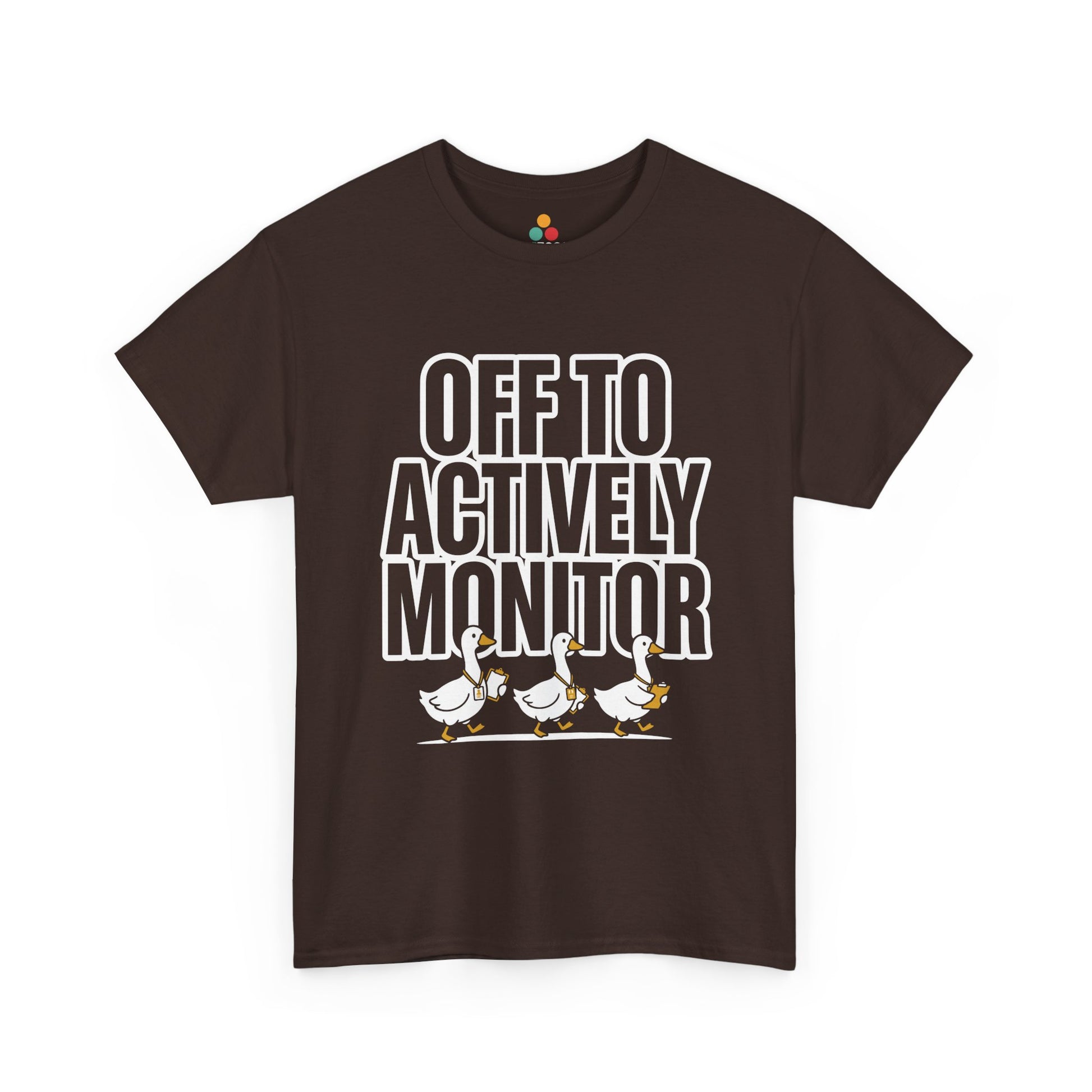 actively monitor teacher shirt duck teacher testing day shirt proctor squad shirt | TEEZOCA Unisex T-shirt designed as a duck squad shirt style with goose proctor art and state testing teacher humor.
