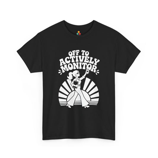 actively monitor teacher shirt retro teacher testing day shirt groovy test day apparel | TEEZOCA 