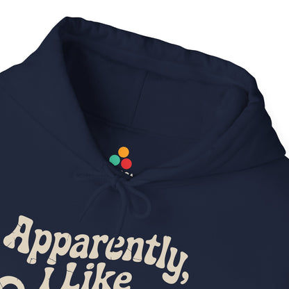 Apparently I Like Cooking Typography Unisex Heavy Blend Hoodie | TEEZOCA 