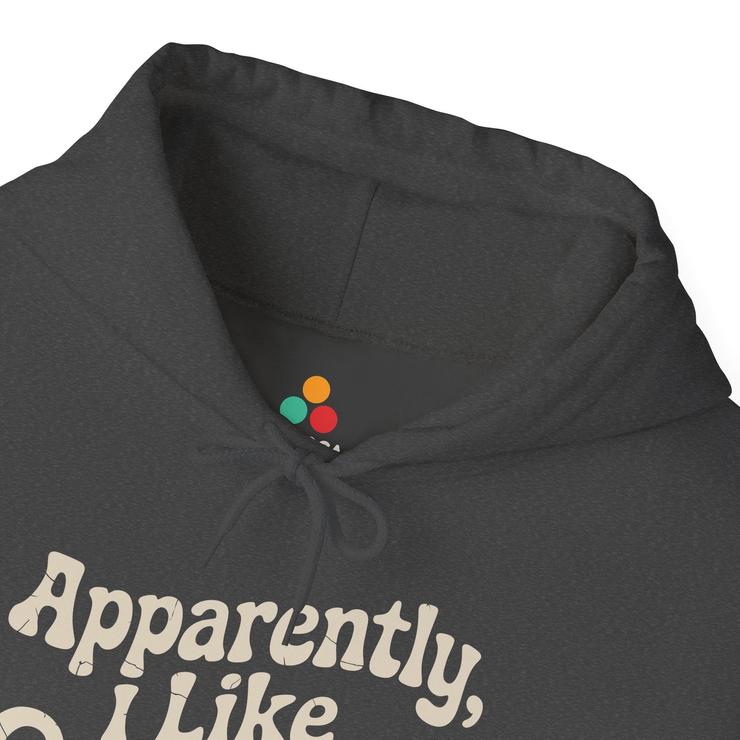 Apparently I Like Cooking Typography Unisex Heavy Blend Hoodie | TEEZOCA 