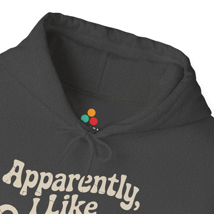 Apparently I Like Cooking Typography Unisex Heavy Blend Hoodie | TEEZOCA 