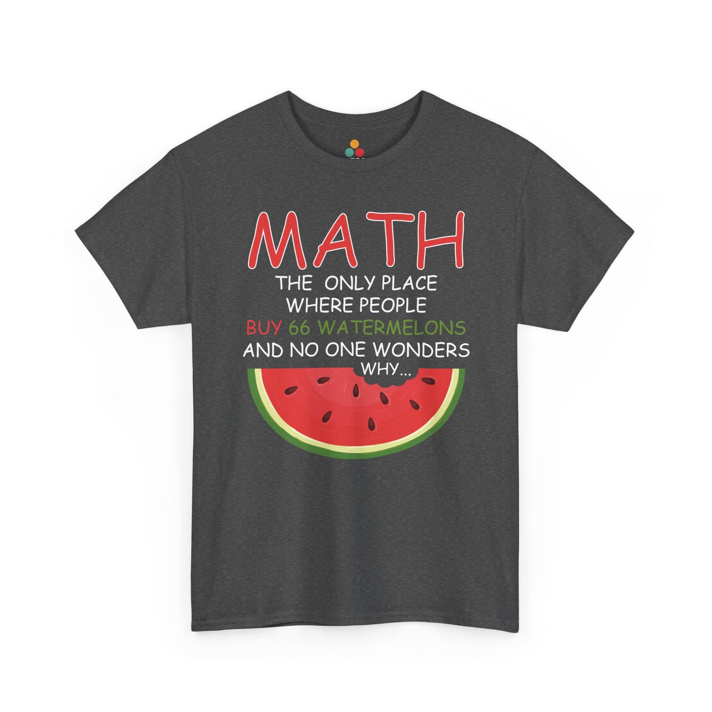 "Math watermelon funny shirt worn casually, perfect for teachers and math lovers"