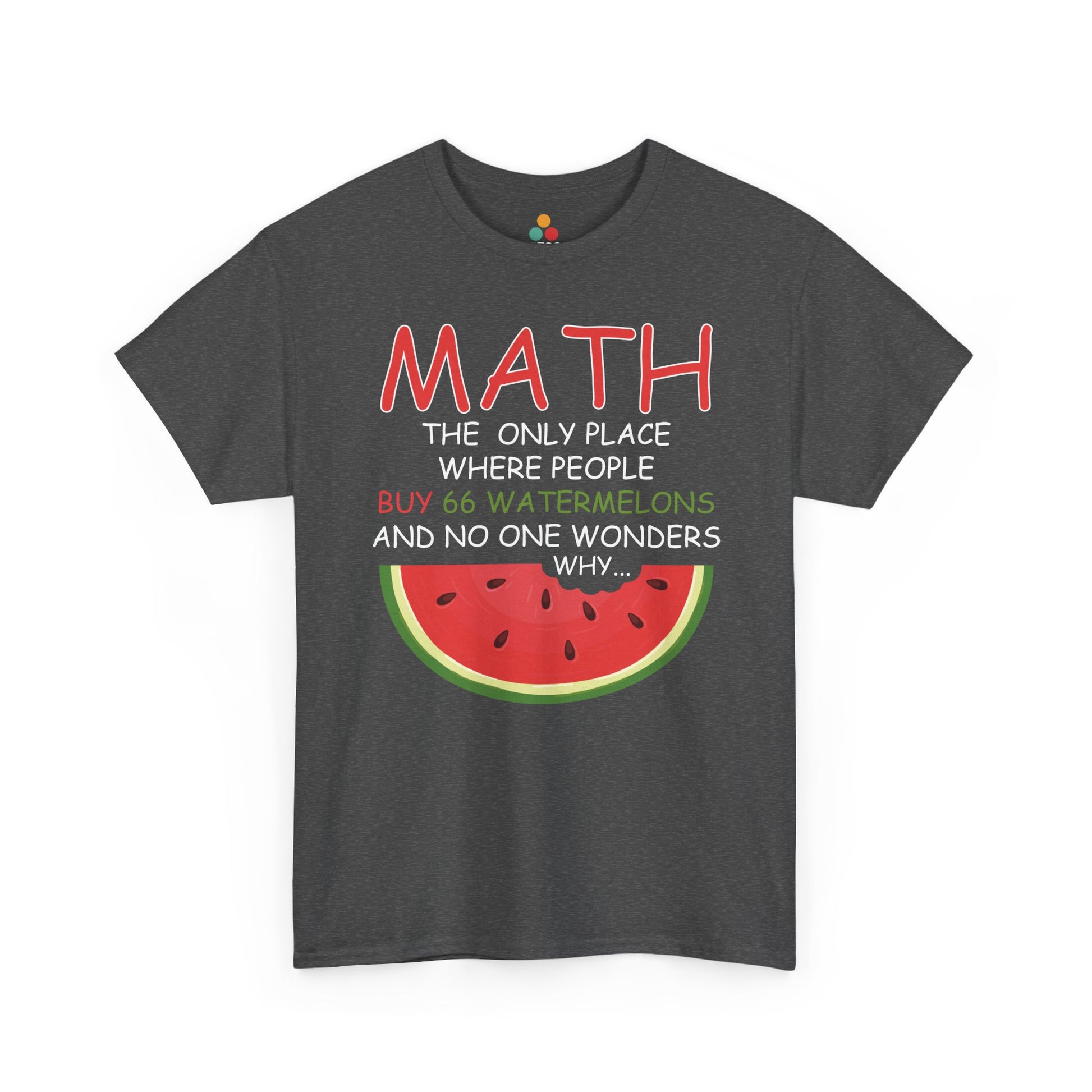 "Math watermelon funny shirt worn casually, perfect for teachers and math lovers"