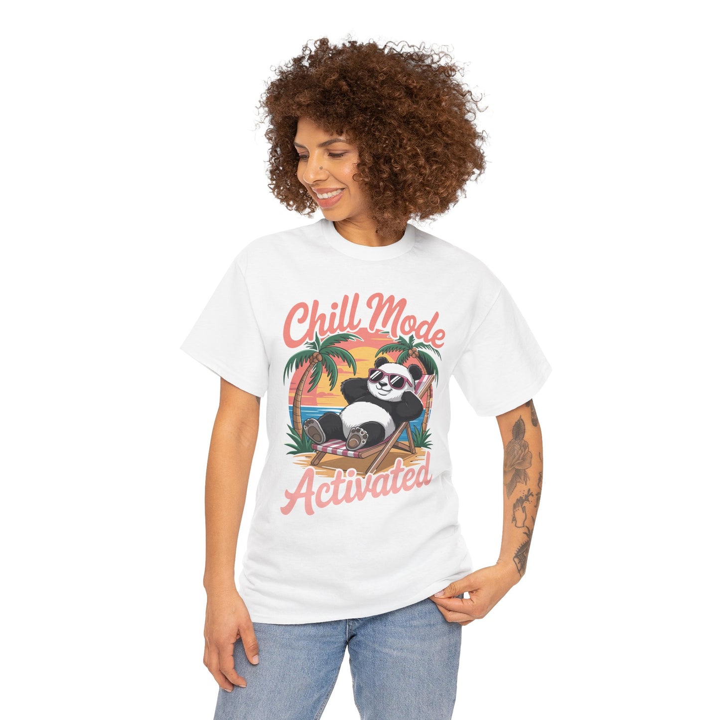 Chill Mode Activated Panda Unisex T-shirt – Relaxed Summer Vacation Vibes | TEEZOCA 