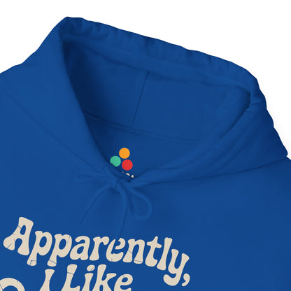 Apparently I Like Cooking Typography Unisex Heavy Blend Hoodie | TEEZOCA 