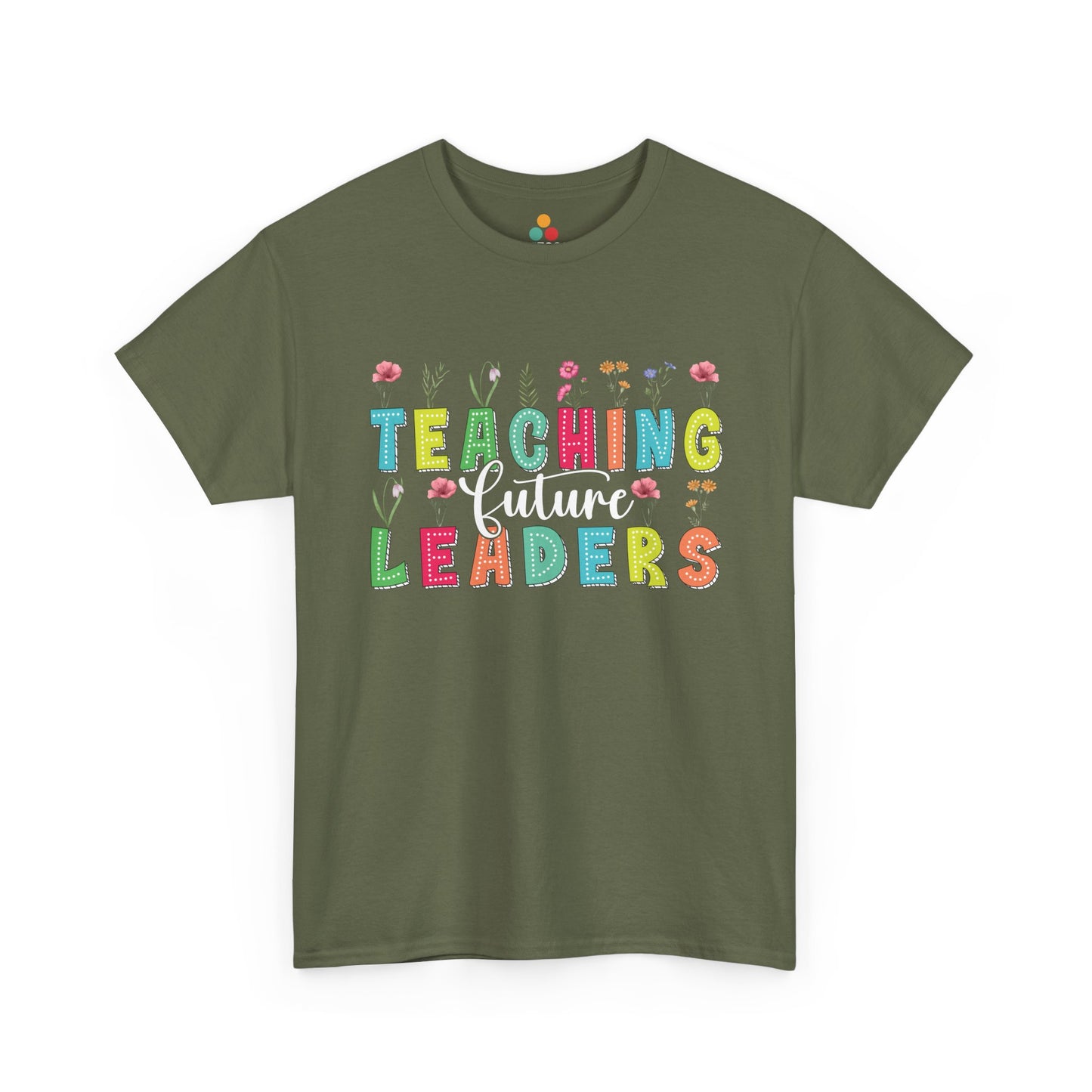  “Teezoca green Teacher Future Leaders floral shirt, classroom inspiration, teacher appreciation front”

